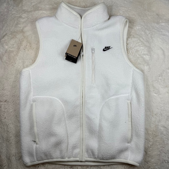 Nike NWT Men's Club Winterized Vest Full Zip Fleece White Small - Picture 1 of 7